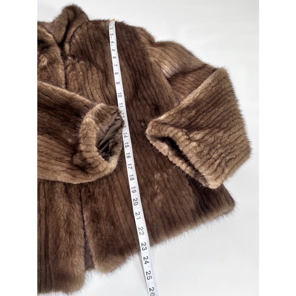 MINK FUR WomenS Jacket Brown Size L - Picture 14 of 17